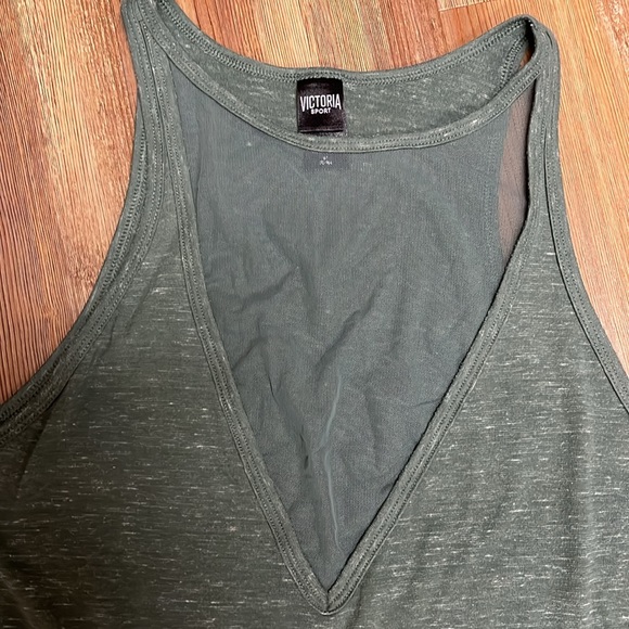 Victoria's Secret Sport Racerback Size Medium Olive Green Tank - Picture 2 of 5